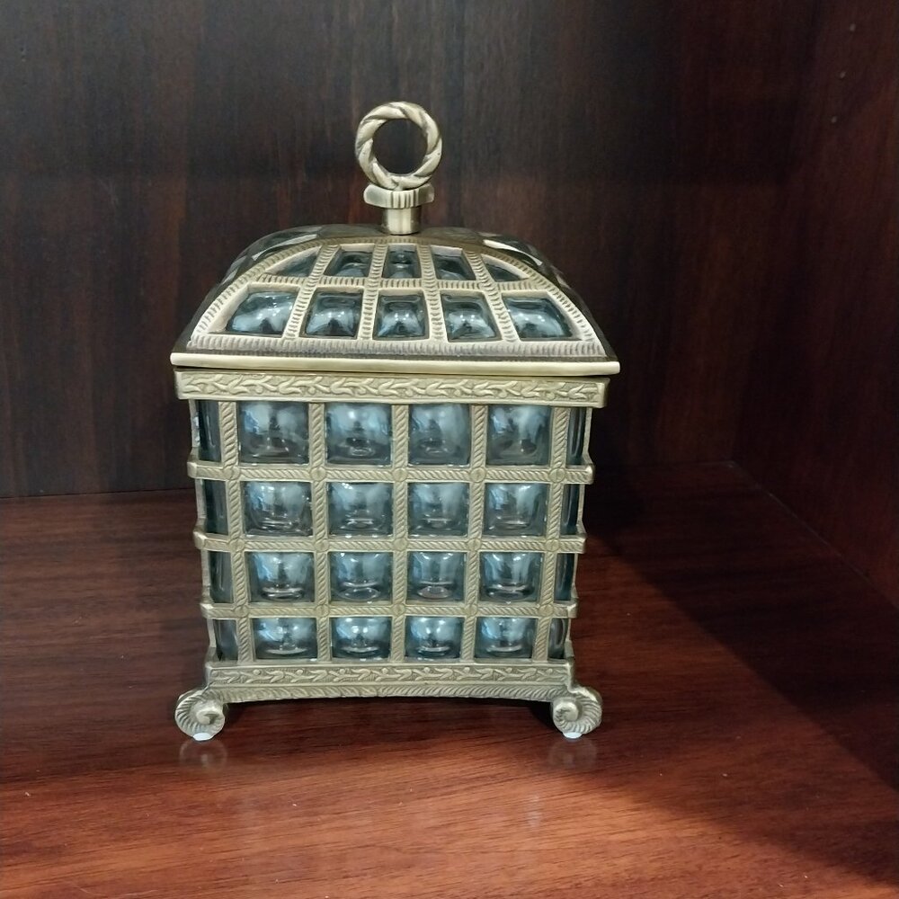 Glass and Brass Lidded Display Jar